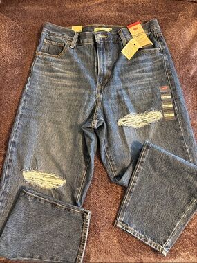 Levi's Blue Distressed Relaxed Women's Jeans
